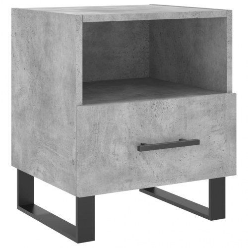 Sengebord i konstrueret træ med skuffe - 40×35×47,5 cm, betongrå