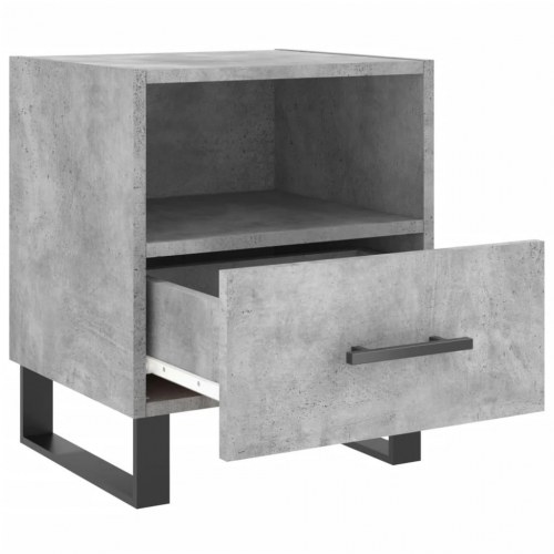 Sengebord i konstrueret træ med skuffe - 40×35×47,5 cm, betongrå