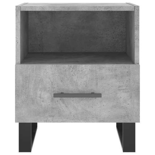 Sengebord i konstrueret træ med skuffe - 40×35×47,5 cm, betongrå