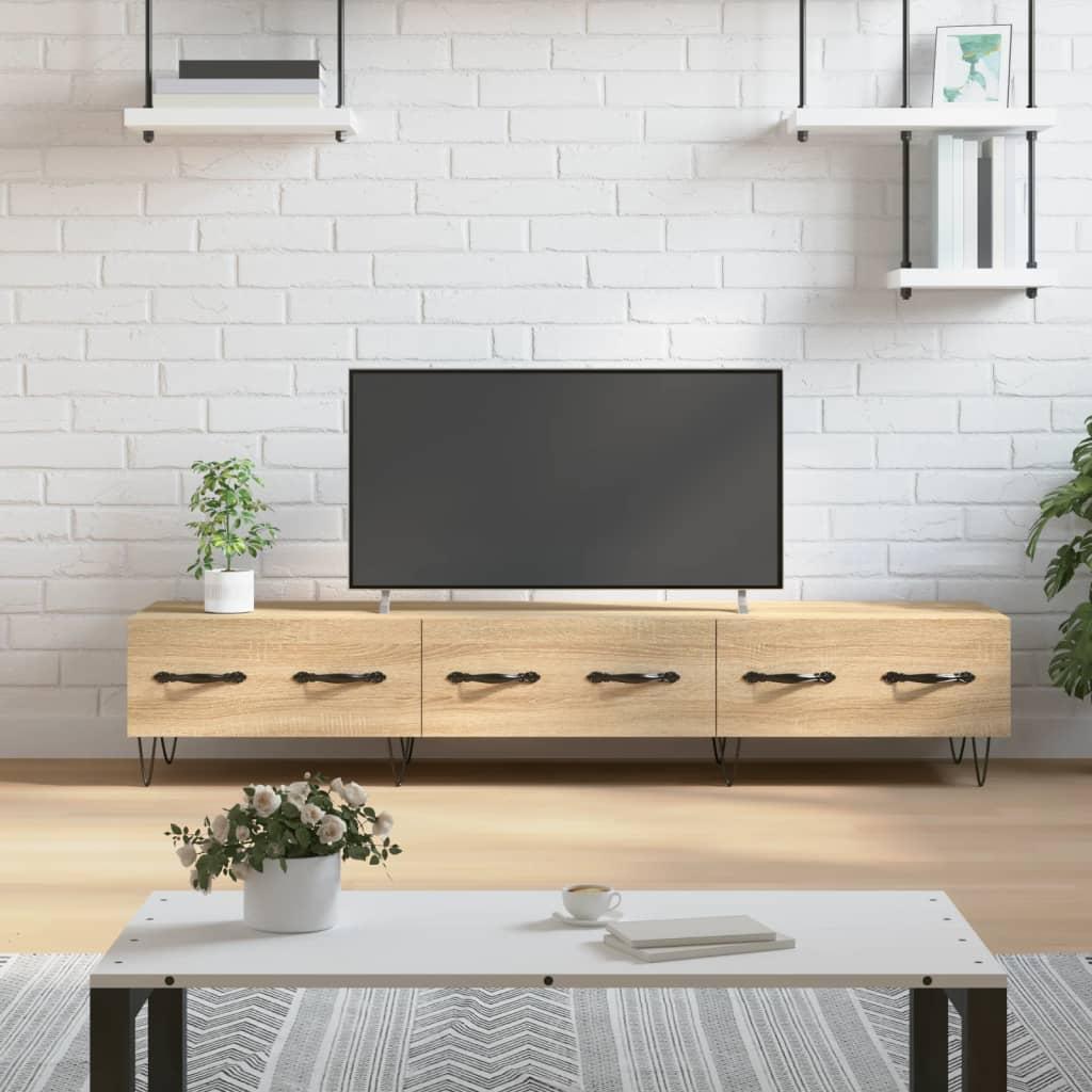 Tv-bord i sonoma-eg - 150 × 36 × 30 cm, konstrueret træ billede