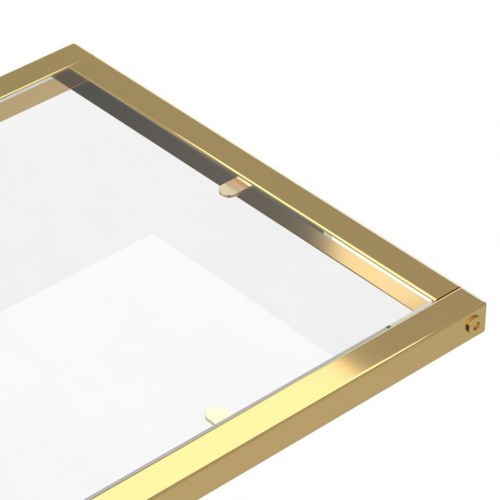 Sidebord i hærdet glas 50 x 35 x 65 cm - transparent/guld