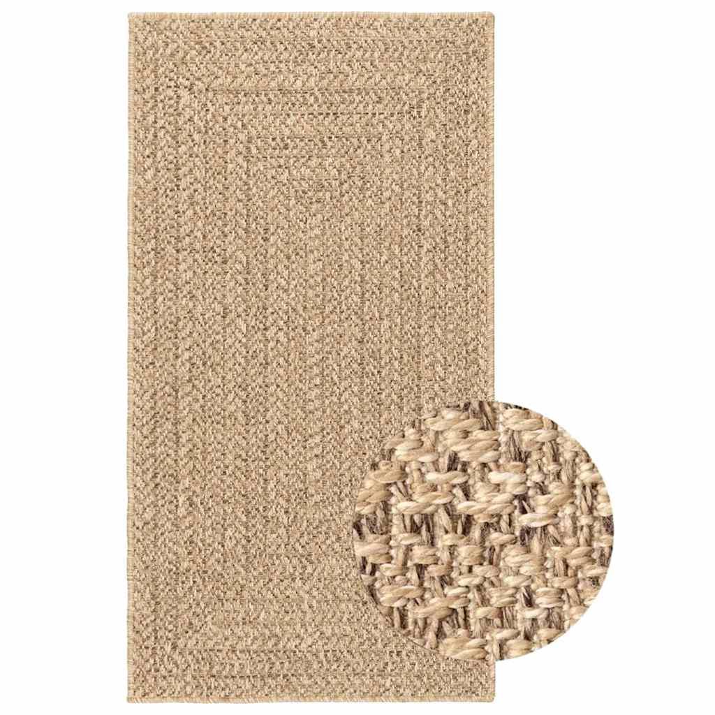 Gulvtæppe ZIZUR beige 80x150 cm jute-look indendørs og udendørs
