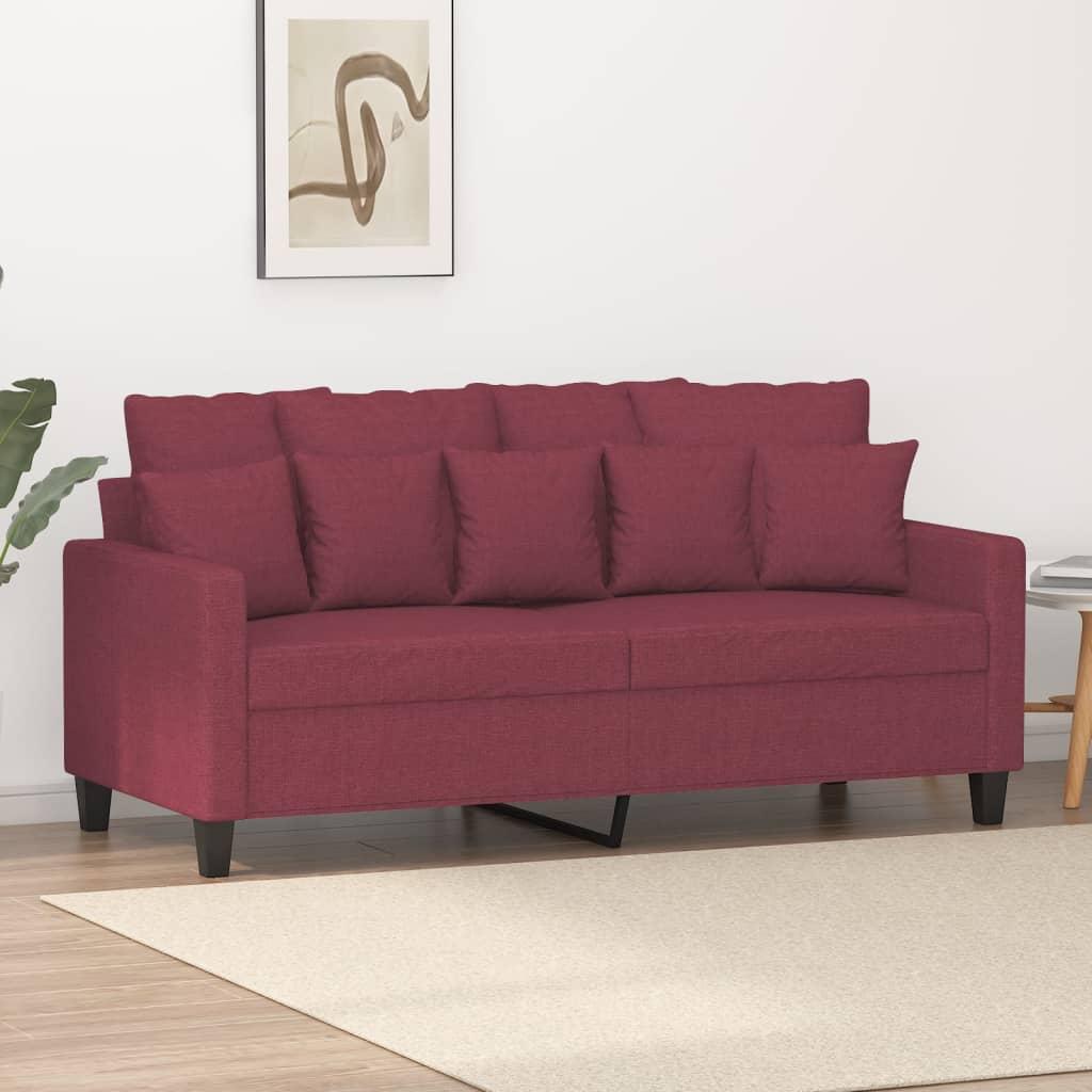 2-personers sofa 140 cm stof vinrød billede