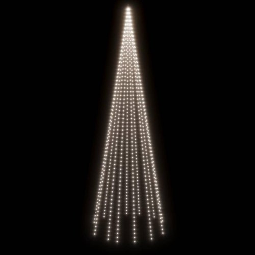 Juletræ til flagstang med 732 LED'er - 500 cm, kold hvid