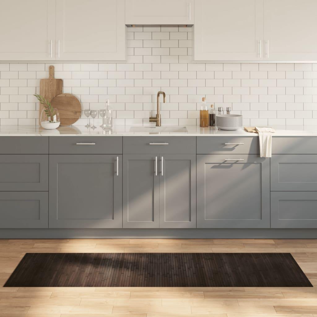 Gulvtæppe 60x200 cm rektangulær bambus mørkebrun