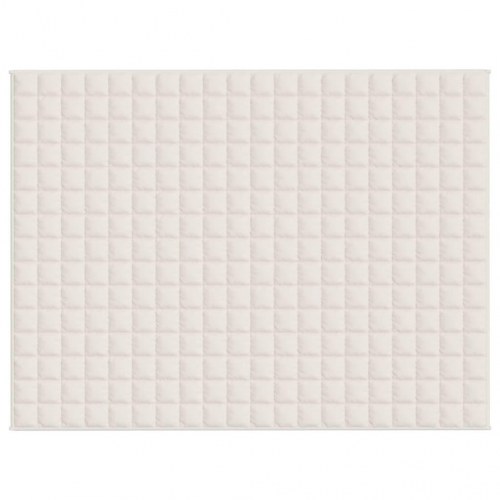 Tyngdetæppe 152×203 cm - 11 kg i bomuldsstof, lys creme