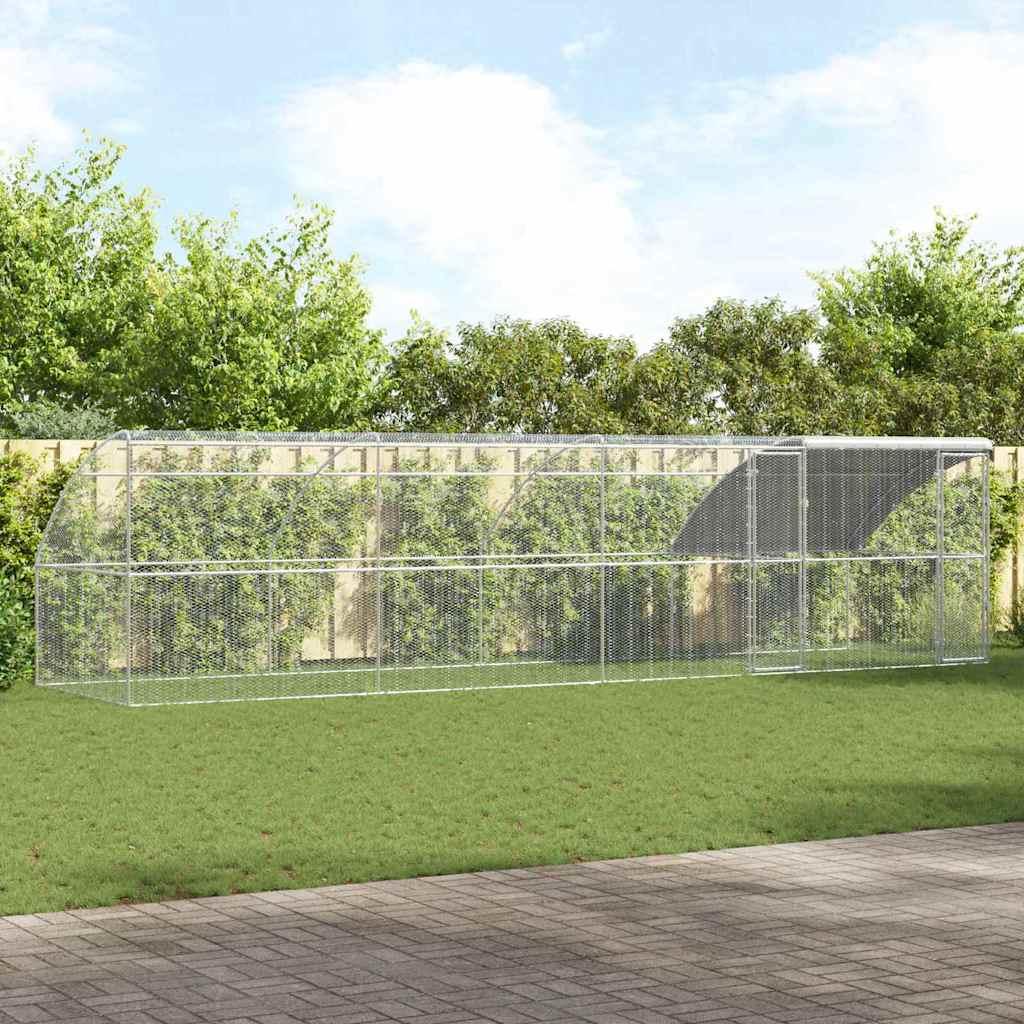 Hønsebur Sølv 800 x 200 x 198.5 cm Galvaniseret stål