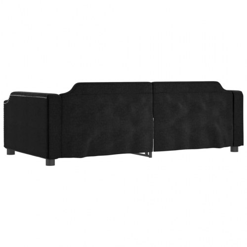 Daybed med udtræk 100×200 cm - stof, sort