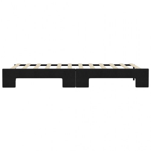 Daybed med udtræk 100×200 cm - stof, sort
