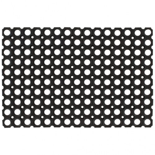 Dørmåtte i gummi 40 × 60 cm - rektangulær, sort