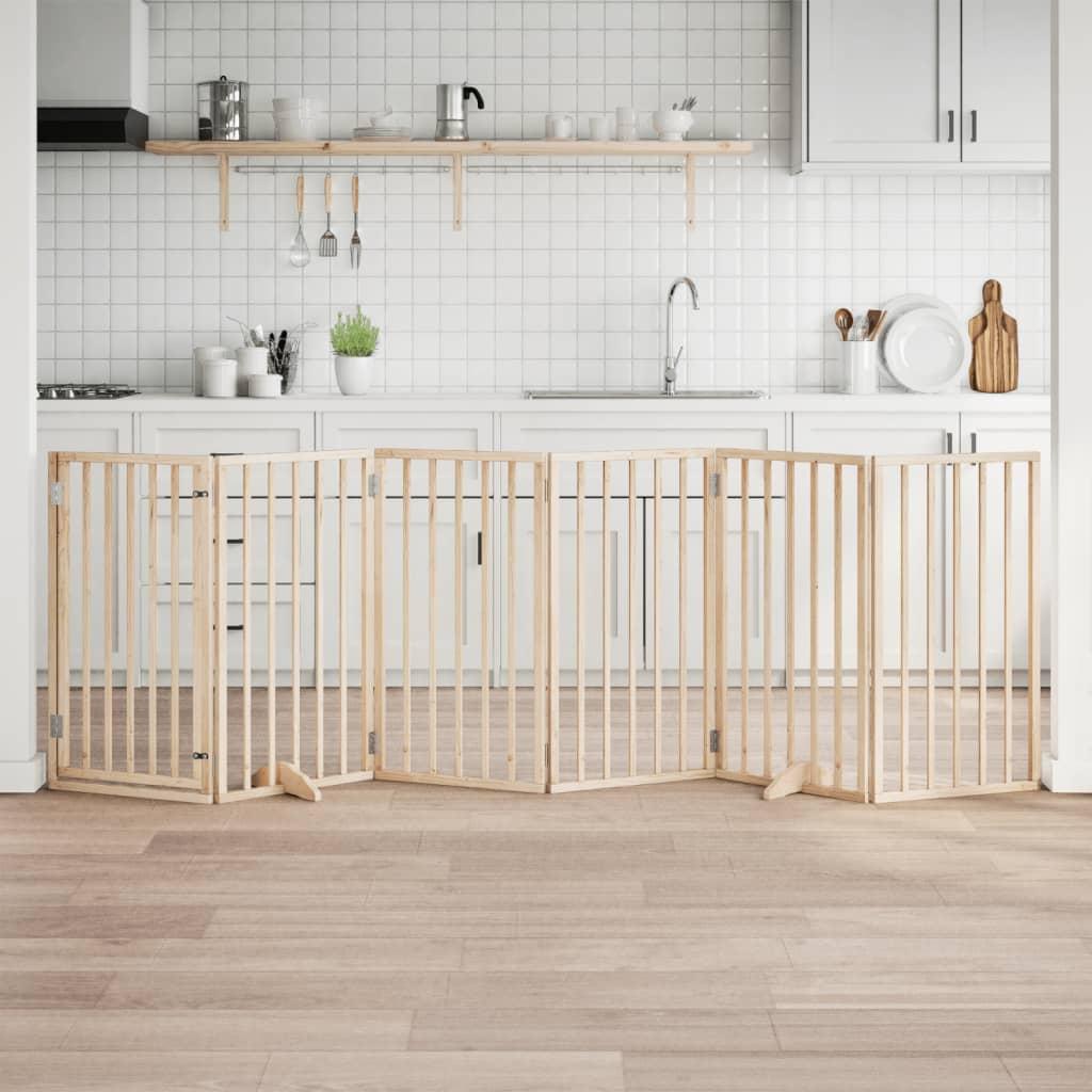 Hundelåge med dør 6 paneler 300 cm poppeltræ