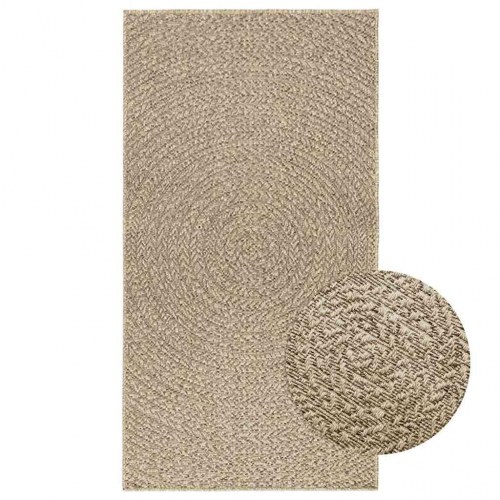 Gulvtæppe ZIZUR - beige 80×150 cm i jute-look, indendørs/udendørs