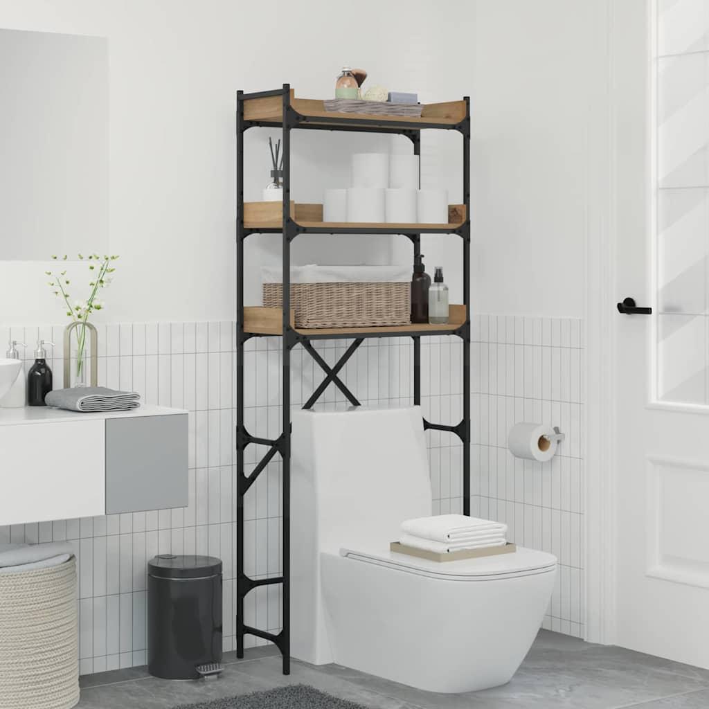 Vaskemaskinehylde med hylde 67 x 25 x 163 cm Konstrueret træ