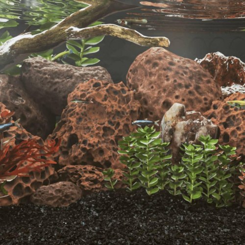 Vulkanske lavasten til akvarium - rød 10 kg (10-30 cm)