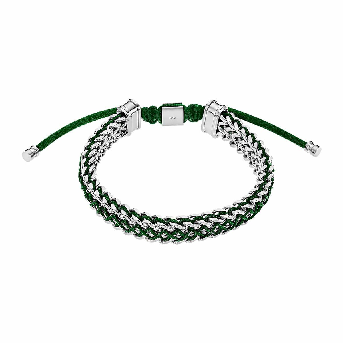 Lotus LS2374-2/3 armbånd til mænd - sort/grøn snøre og stållook billede