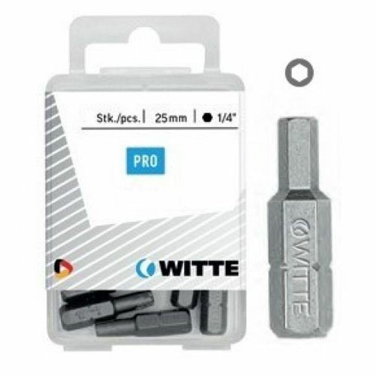 WITTE bit-sæt Hex/sekstk. 25 mm - 10 dele med boks