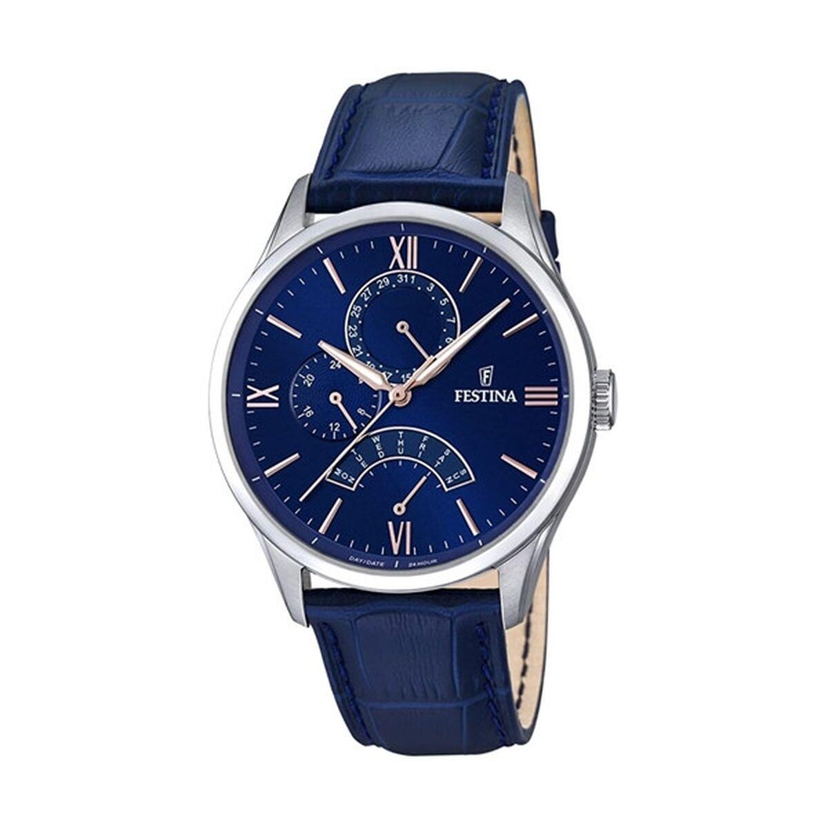Herreur Festina F16823/3 - Ã 43 mm, blÃ¥ lÃ¦derrem billede