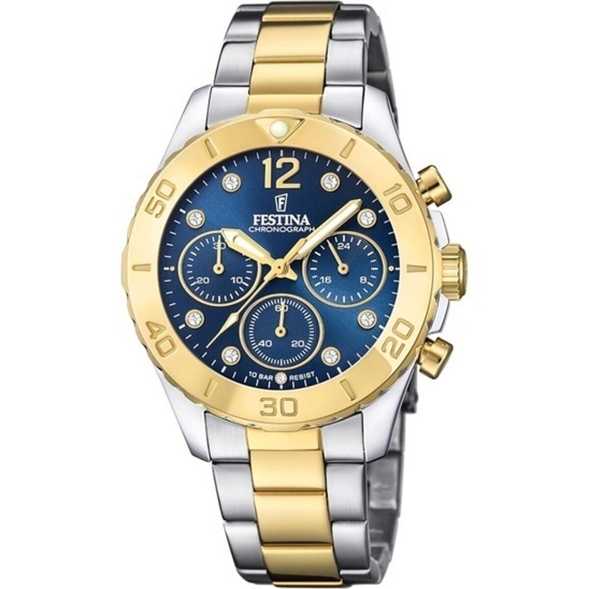 Festina F20604/3 herreur - kronograf i rustfrit stål, blå skive billede