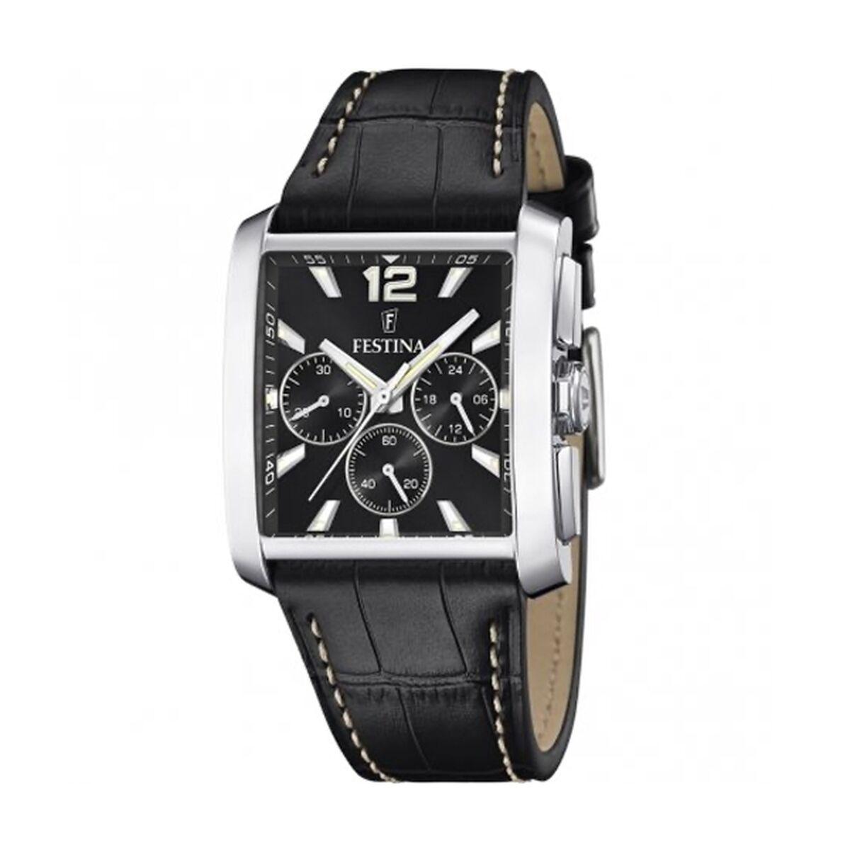 Festina F20636/4 herreur - sort læderrem og stål billede