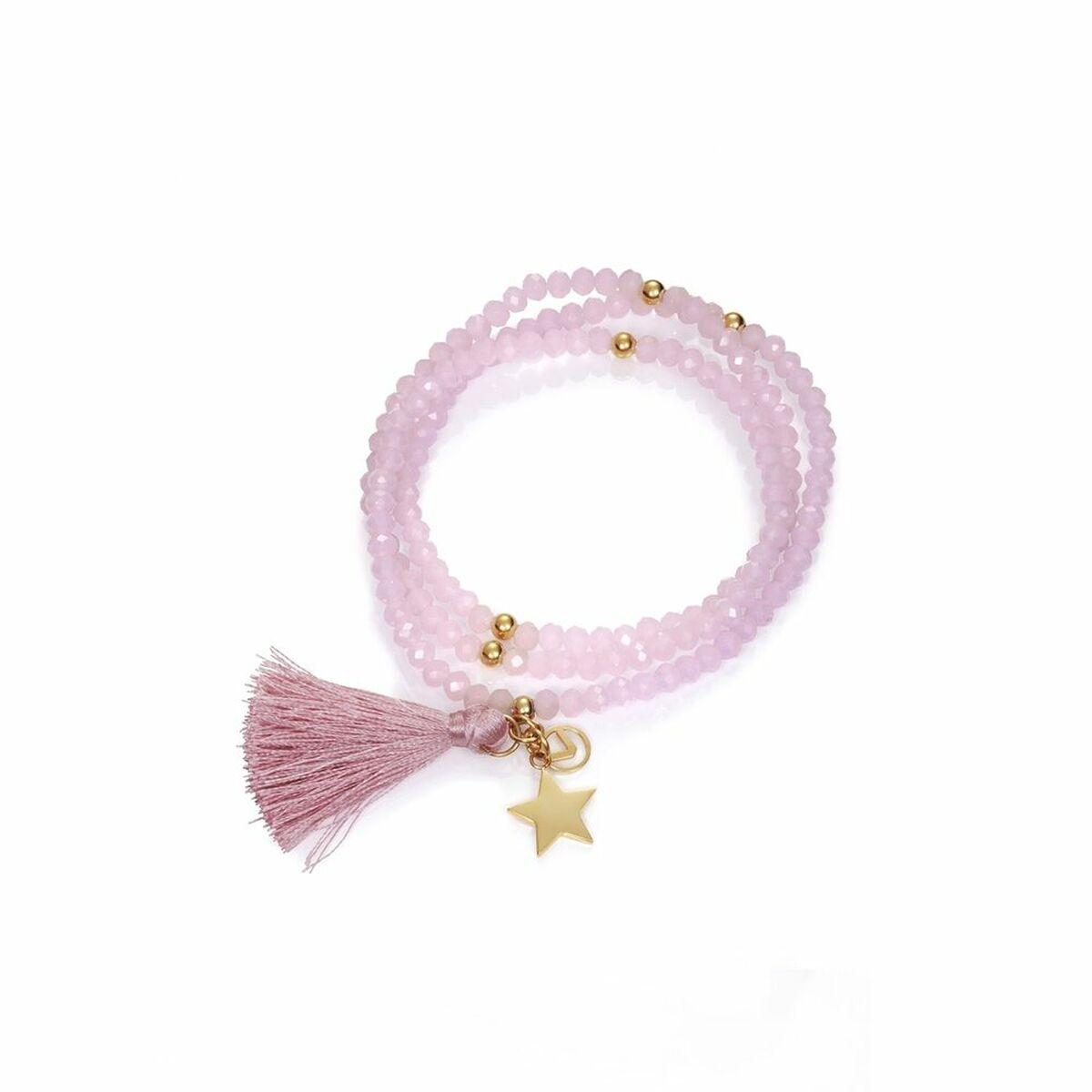 Armbånd til kvinder 15019P01019 - rosa perler og kvast