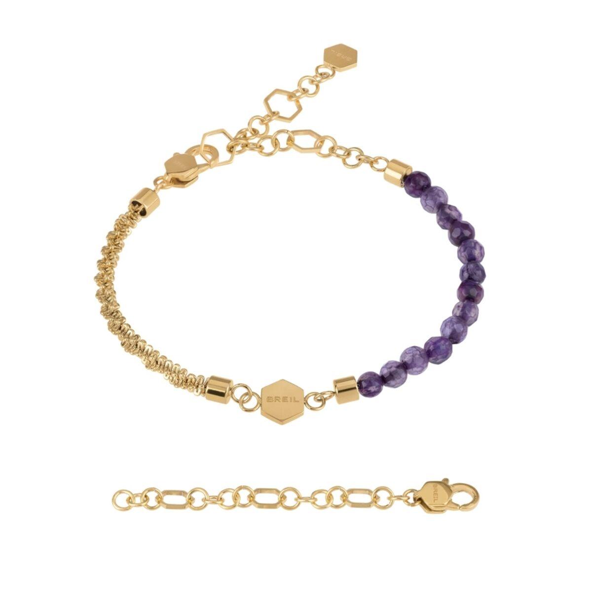 Breil armbånd til kvinder TJ2999 - elegant guldlook med lilla perler billede