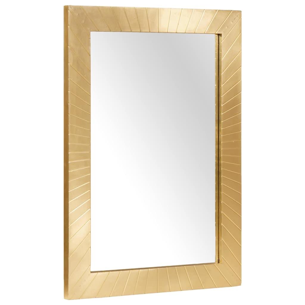 Badeværelsesspejl Vægmonteret Sort og Guld 50 x 2.5 x 70 cm billede