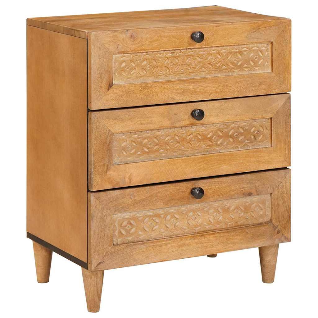 Sengebord med skuffe Lysebrun 50 x 33 x 60 cm Massivt mangotræ