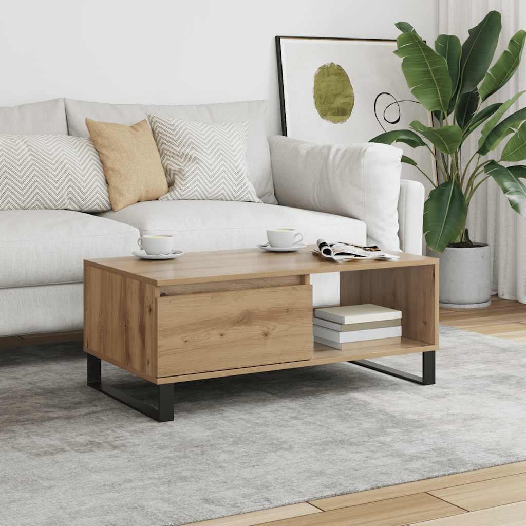 Sofabord 90x50x36,5 cm konstrueret træ kunsteg billede