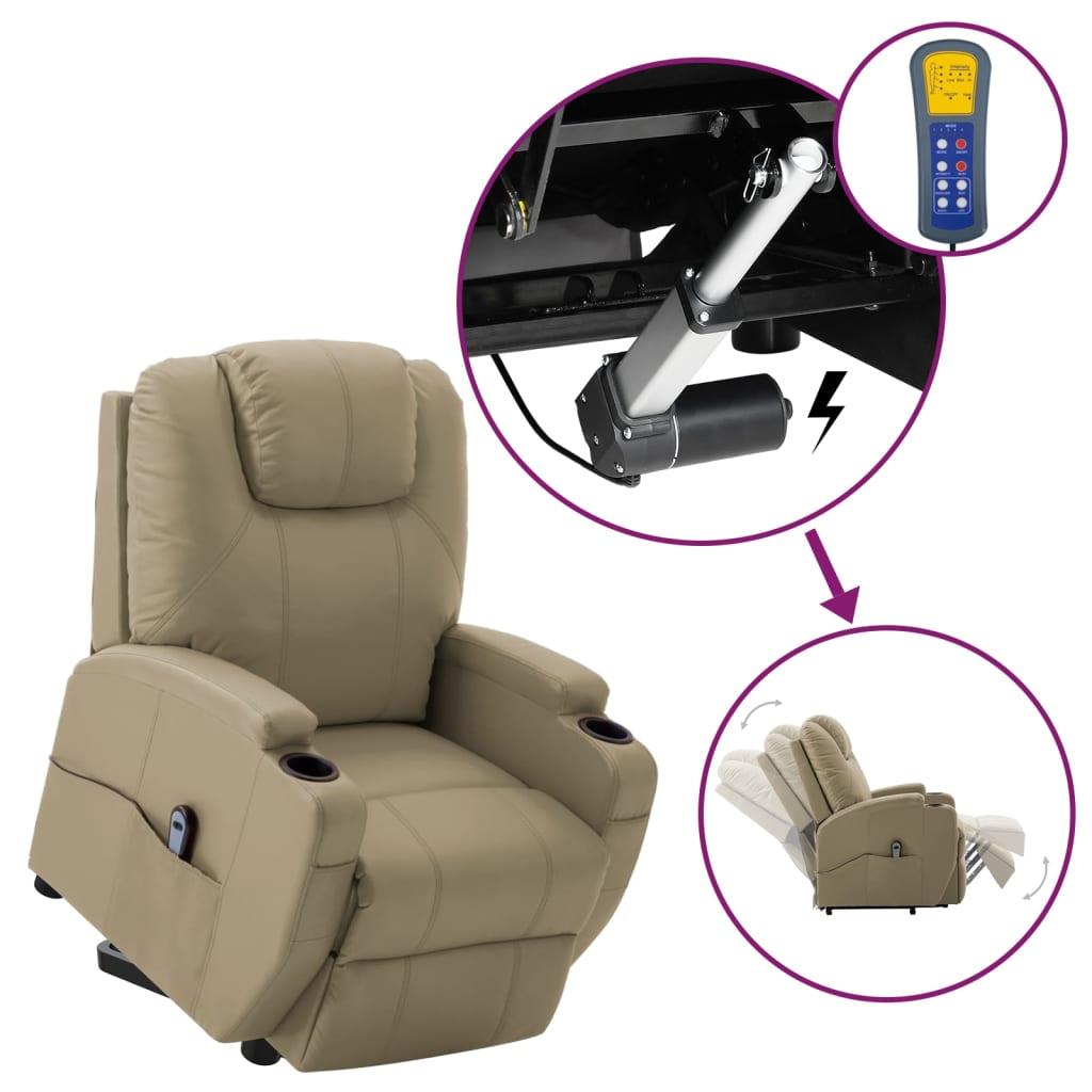 Løftestol kunstlæder cappuccinofarvet