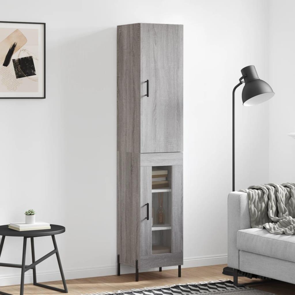 Højskab 34,5x34x180 cm konstrueret træ grå sonoma-eg billede