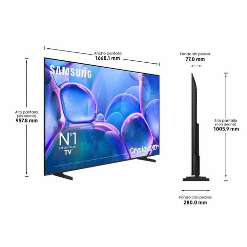4K Smart TV Samsung 75" TU75U7005 - Crystal UHD LED HDR