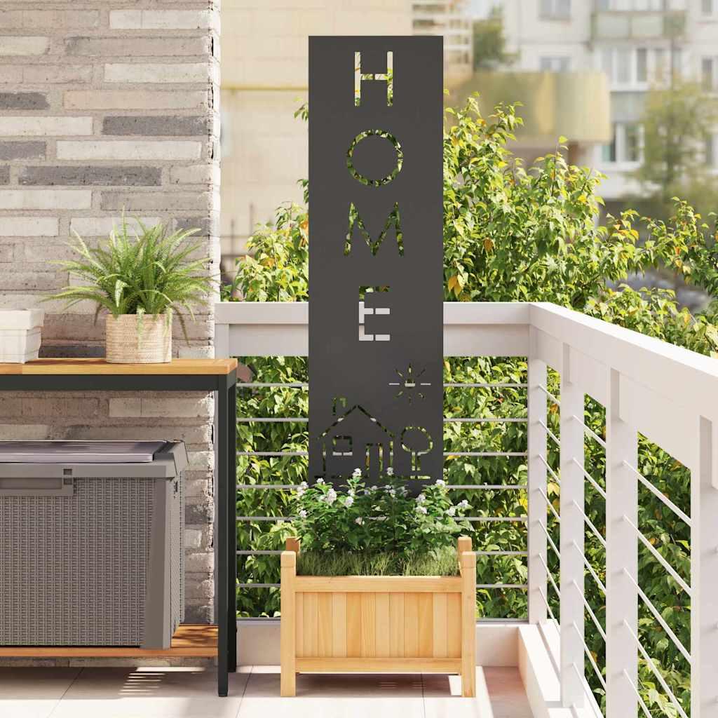 Have privatliv skærm Fretwork Sort 32 x 140 cm Koldvalset stål