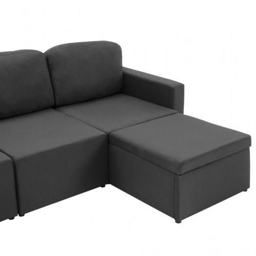 3-personers sovesofa modulær stof mørkegrå