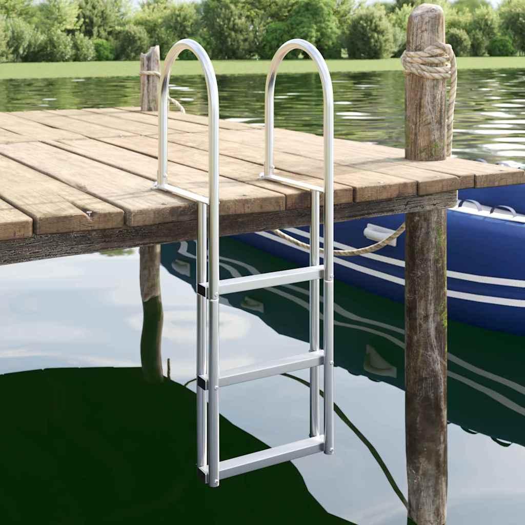 vidaXL Dock Ladder Sølv 45 x 11,4 x 134 cm Aluminium