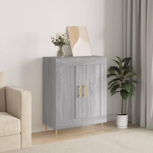 Skænk 69,5 x 34 x 90 cm i konstrueret træ - grå sonoma-eg