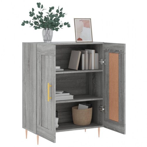 Skænk 69,5 x 34 x 90 cm i konstrueret træ - grå sonoma-eg