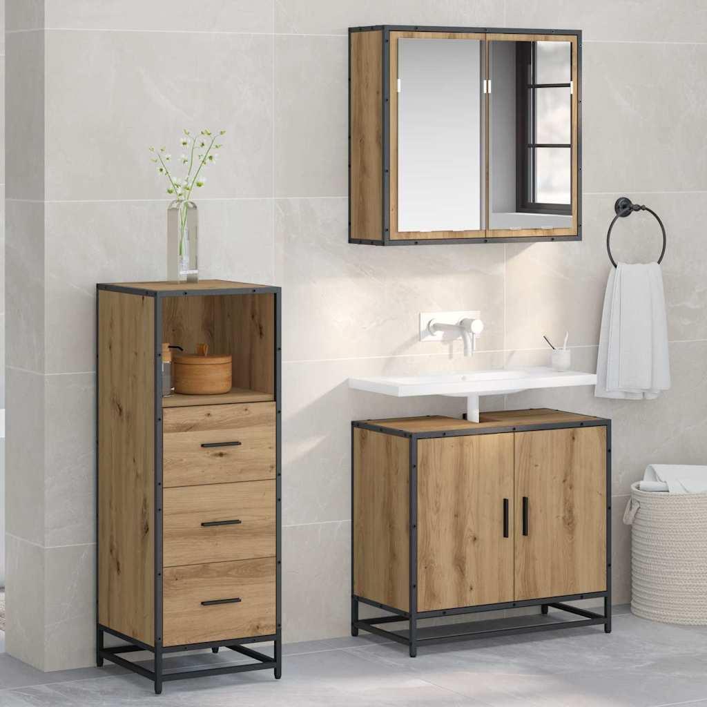 Badeværelsesskab artisan eg 35 x 37,5 x 100 cm Konstrueret træ billede