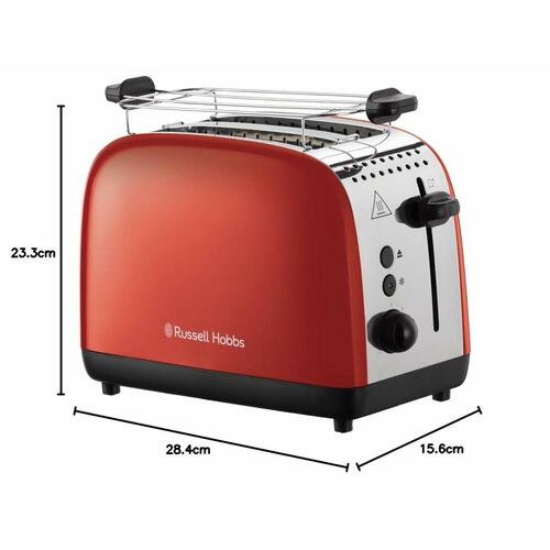 Brødrister Russell Hobbs 26554-56 - rød, 2 sprækker