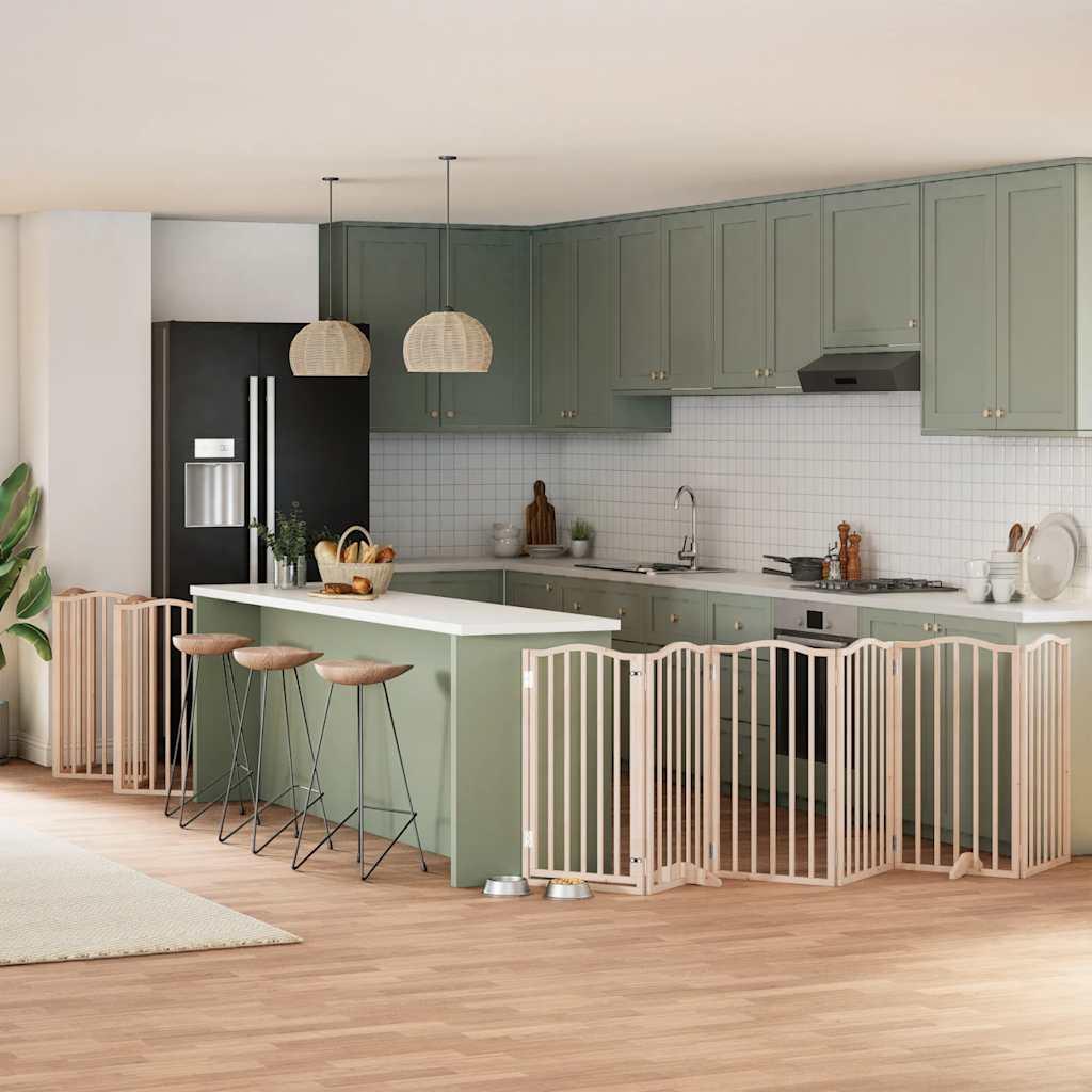 Hundelåge med dør 12 paneler 750 cm foldbar poppeltræ billede