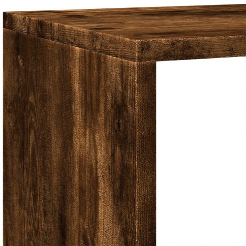 Bogreol/rumdeler 143,5x29x143,5 cm konstrueret træ røget eg