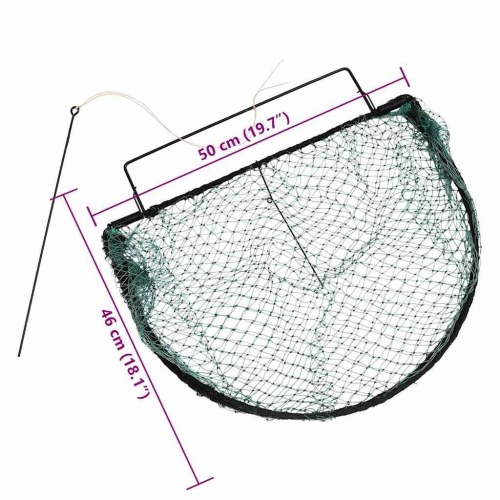 Fuglenet 50 cm stål grøn