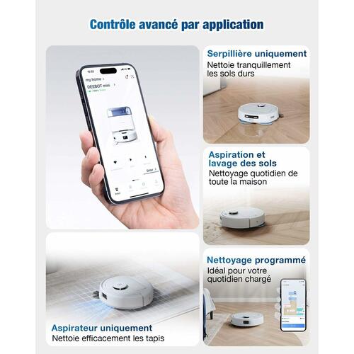 Robotstøvsuger ECOVACS DEEBOT MINI - hvid, 1,8 l, 3200 mAh