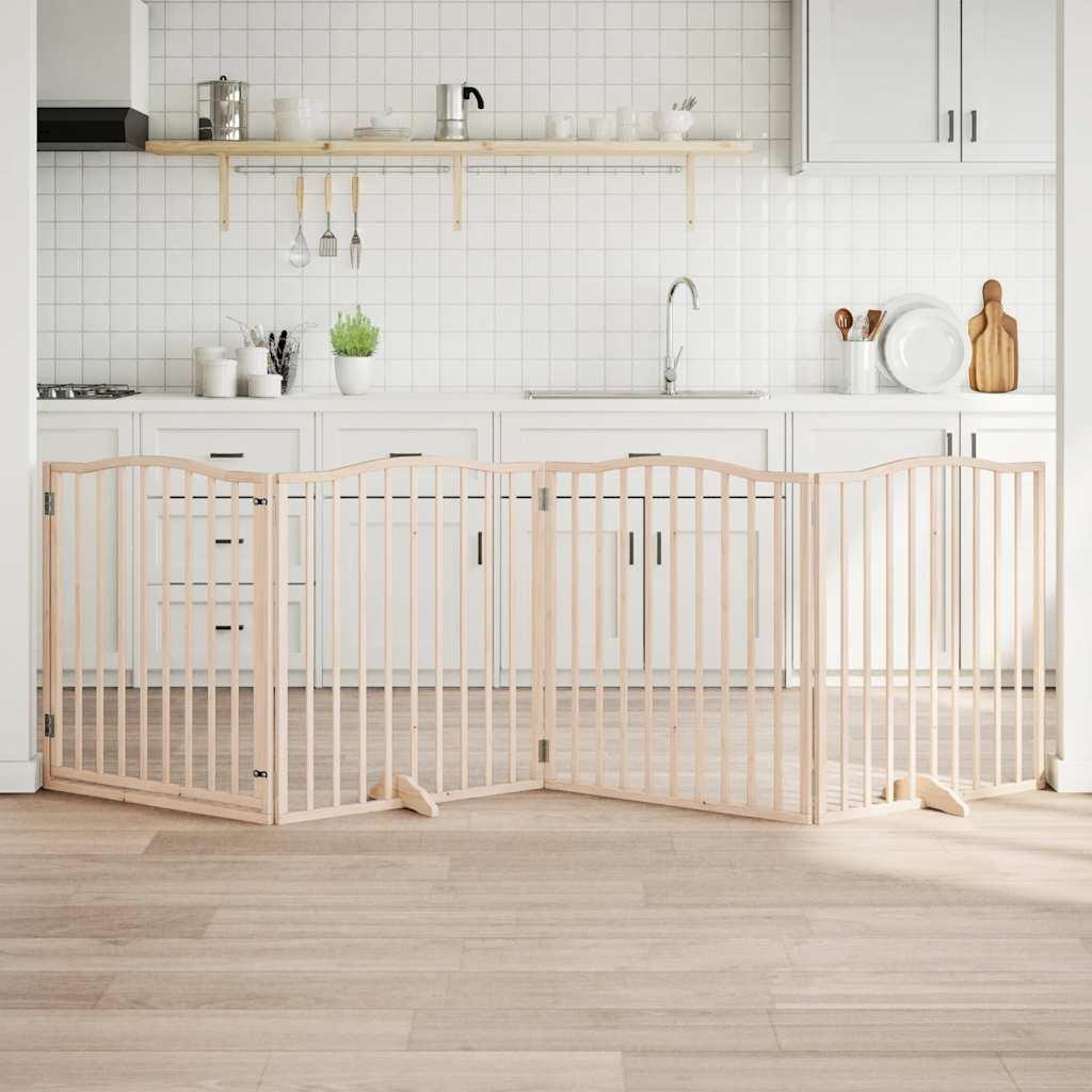 Hundelåge med dør 4 paneler 320 cm poppeltræ