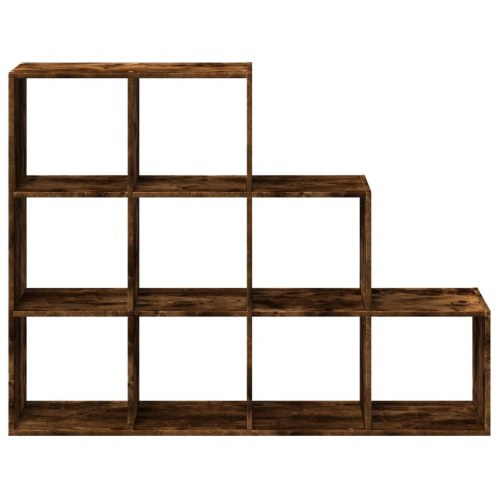 Bogreol/rumdeler i røget eg - 137,5 × 29 × 103,5 cm, 9 kuber