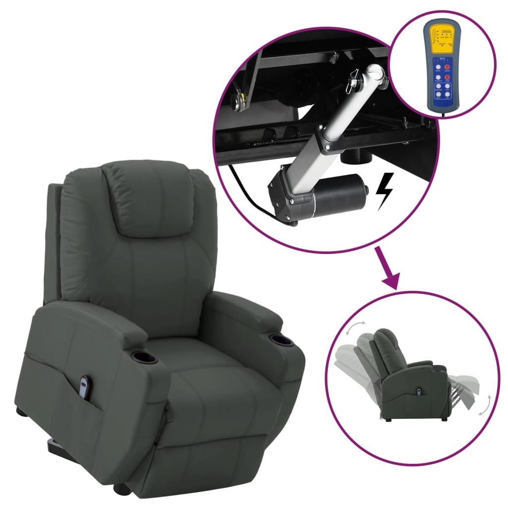 Løftestol kunstlæder grå