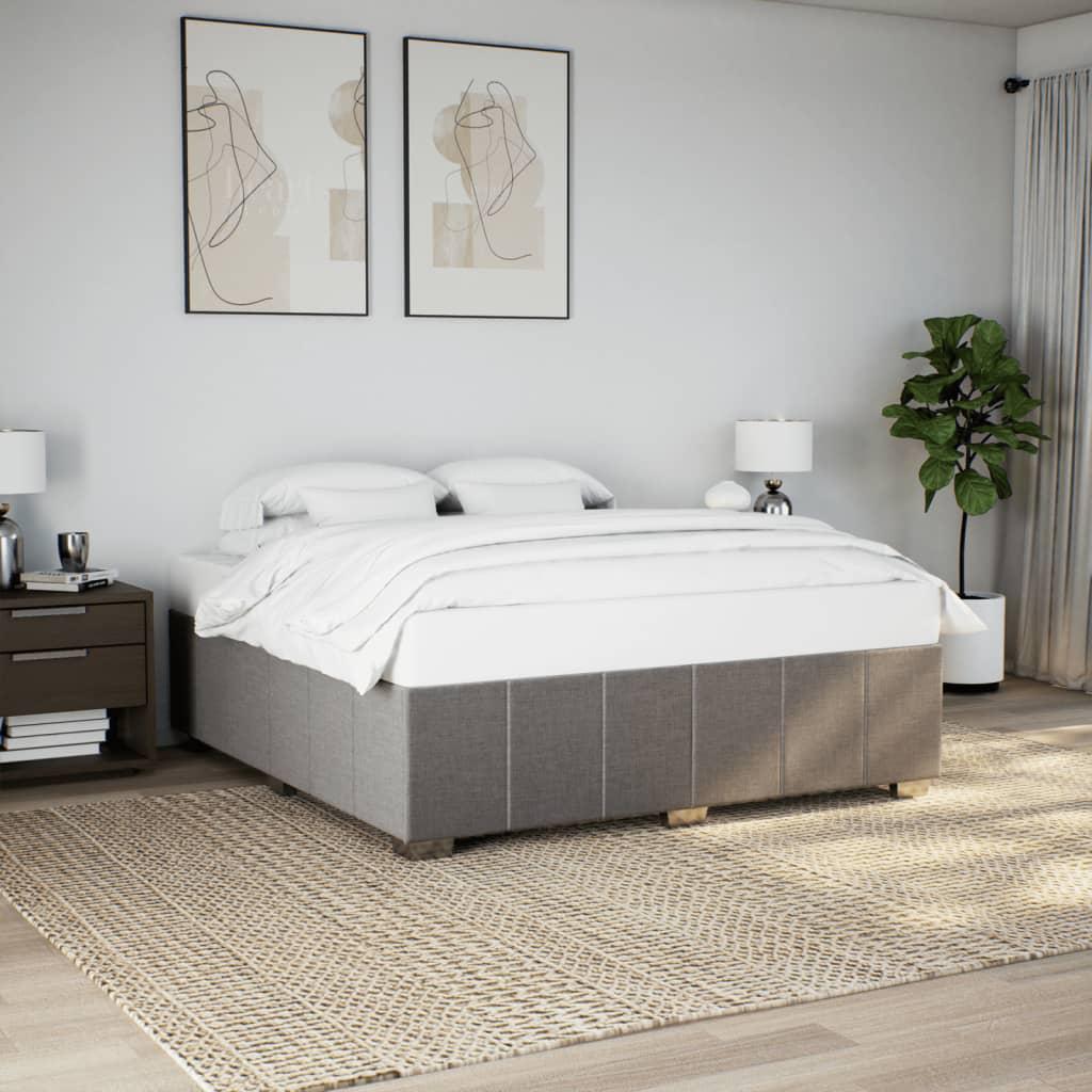 Sengeramme uden madras 200x200 cm - stof, gråbrun billede