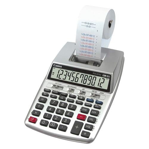 Canon printerberegner - sølvfarvet bordlommeregner, 12 cifre