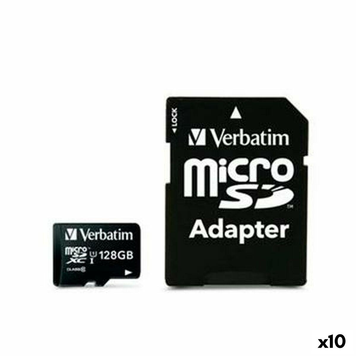 Verbatim microSDHC hukommelseskort 128 GB - 10 stk. med adapter