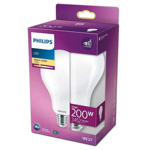 Philips LED-pære E27 23 W, 2.700 K, 3.452 lm - Standard D (Ø 9,5 x 16,5 cm)