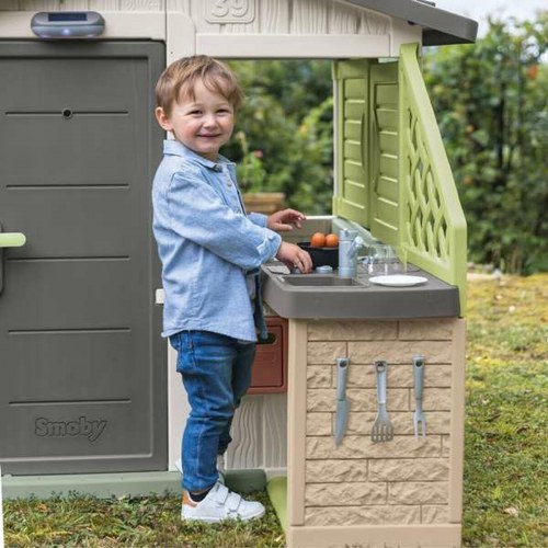 Smoby Summer Kitchen - legetøjskøkken til udendørs/indendørs leg (17 dele)